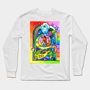 Man connected to Cosmos Long Sleeve T-Shirt